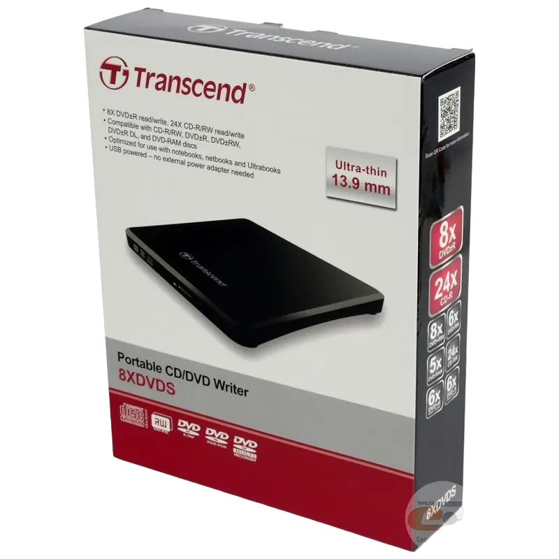 Unitate DVD-RW Transcend TS8XDVDS, USB 2.0, Negru Unitate DVD-RW Transcend TS8XDVDS, USB 2.0, Negru