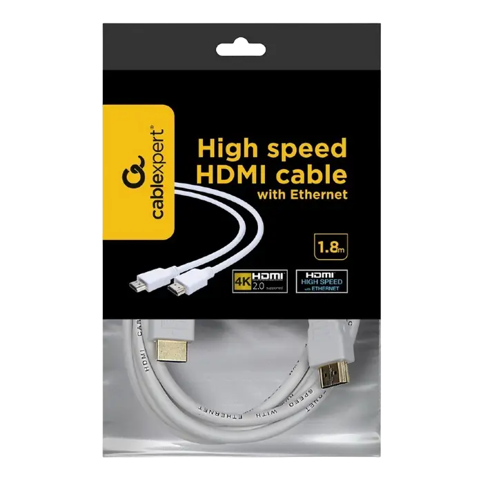 Видео кабель Cablexpert CC-HDMI4-W-6, HDMI (M) - HDMI (M), 1,8м, Белый Видео кабель Cablexpert CC-HDMI4-W-6, HDMI (M) - HDMI (M), 1,8м, Белый