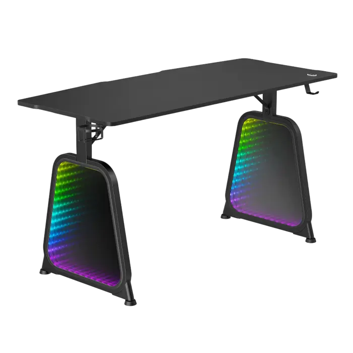 Birou Gaming Lumi GMD12E-2D, Negru Birou Gaming Lumi GMD12E-2D, Negru