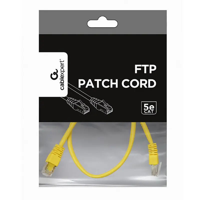 Patch cord Cablexpert PP22-0.5M/Y, Cat5e FTP, 0,5m, Galben Patch cord Cablexpert PP22-0.5M/Y, Cat5e FTP, 0,5m, Galben