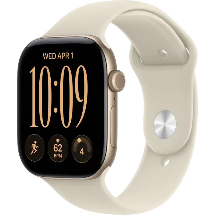 Apple Watch Series 12 GPS, 46mm Light Gold Aluminium Case with Sand Sport Band - M/L MJEP4 Apple Watch Series 12 GPS, 46mm Light Gold Aluminium Case with Sand Sport Band - M/L MJEP4