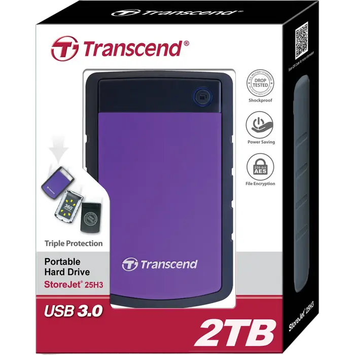 HDD portabil extern Transcend StoreJet 25H3P, 2 TB, Purple (TS2TSJ25H3P) HDD portabil extern Transcend StoreJet 25H3P, 2 TB, Purple (TS2TSJ25H3P)