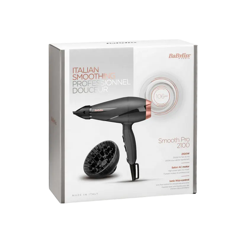 Uscător de păr BaByliss Smooth Pro 6709DE, 2100 W, Negru Uscător de păr BaByliss Smooth Pro 6709DE, 2100 W, Negru