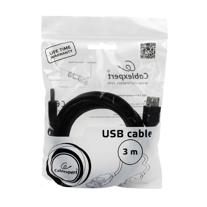 Cablu prelungitor Cablexpert CCP-USB2-AMAF-10, USB Type-A (M)/USB Type-A (F), 3m, Negru Cablu prelungitor Cablexpert CCP-USB2-AMAF-10, USB Type-A (M)/USB Type-A (F), 3m, Negru