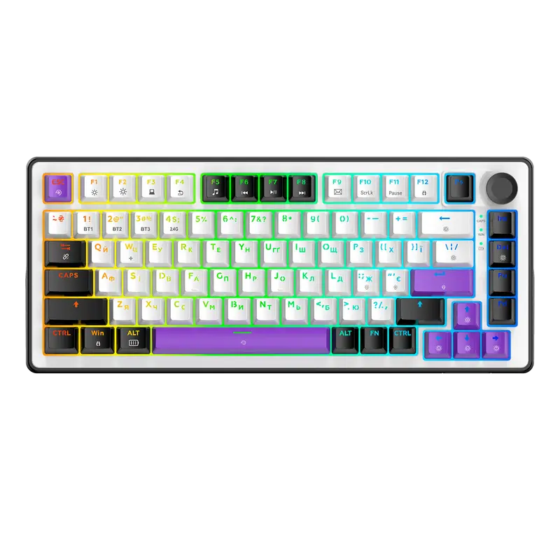 Tastatură HATOR Hellyberry HK75 Wireless, Cu fir / Fără fir, Alb Tastatură HATOR Hellyberry HK75 Wireless, Cu fir / Fără fir, Alb