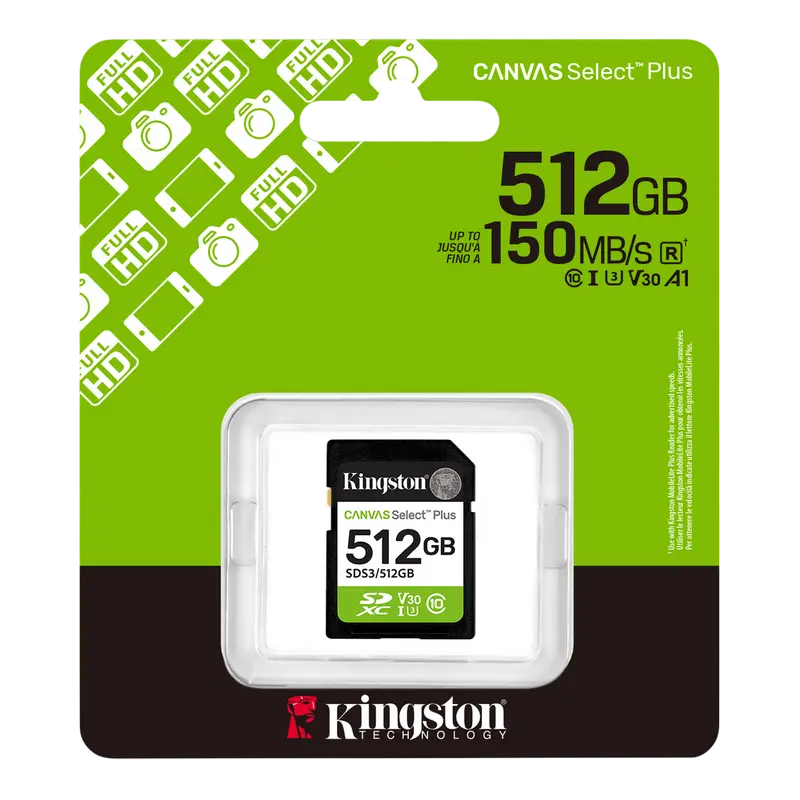 Карта памяти Kingston Canvas Select Plus, 512Гб (SDS3/512GB) Карта памяти Kingston Canvas Select Plus, 512Гб (SDS3/512GB)