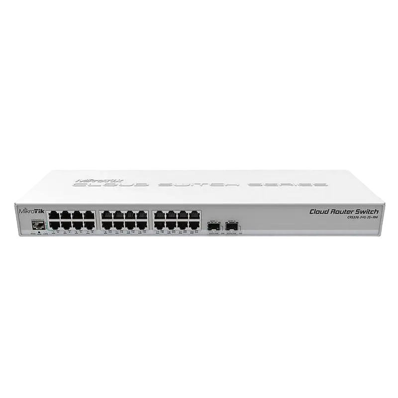 Коммутатор маршрутизатора MikroTik CRS326-24G-2S+RM, Белый Коммутатор маршрутизатора MikroTik CRS326-24G-2S+RM, Белый