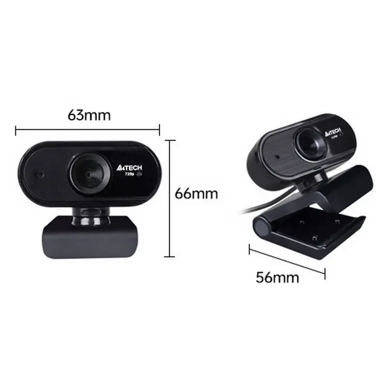 PC Camera A4Tech PK-825P, 720P HD Sensor, Built-in Microphone, Fixed Focus, HD Glass Lens, Black PC Camera A4Tech PK-825P, 720P HD Sensor, Built-in Microphone, Fixed Focus, HD Glass Lens, Black