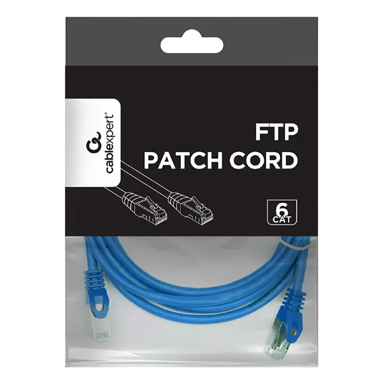Patch cord Cablexpert PP6-3M/B, Cat6 FTP , 3m, Albastru Patch cord Cablexpert PP6-3M/B, Cat6 FTP , 3m, Albastru