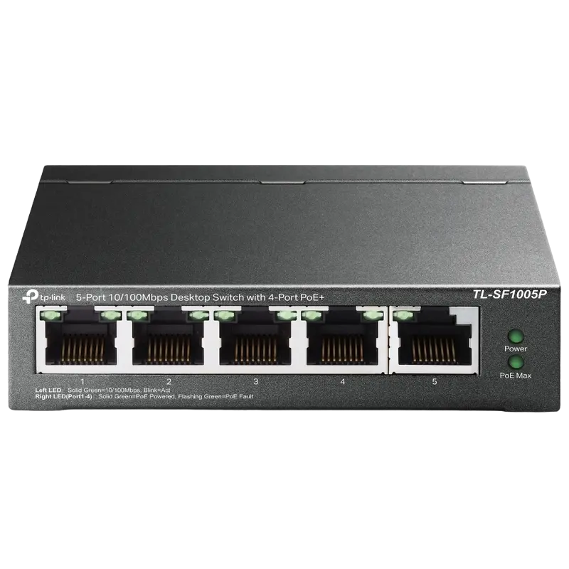 Comutator PoE TP-LINK TL-SF1005P, 4x IEEE 802.3af/at Comutator PoE TP-LINK TL-SF1005P, 4x IEEE 802.3af/at