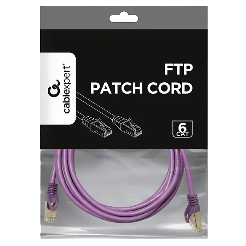 Patch cord Cablexpert PP6-3M/V, Cat6 FTP , 3m, Violet Patch cord Cablexpert PP6-3M/V, Cat6 FTP , 3m, Violet