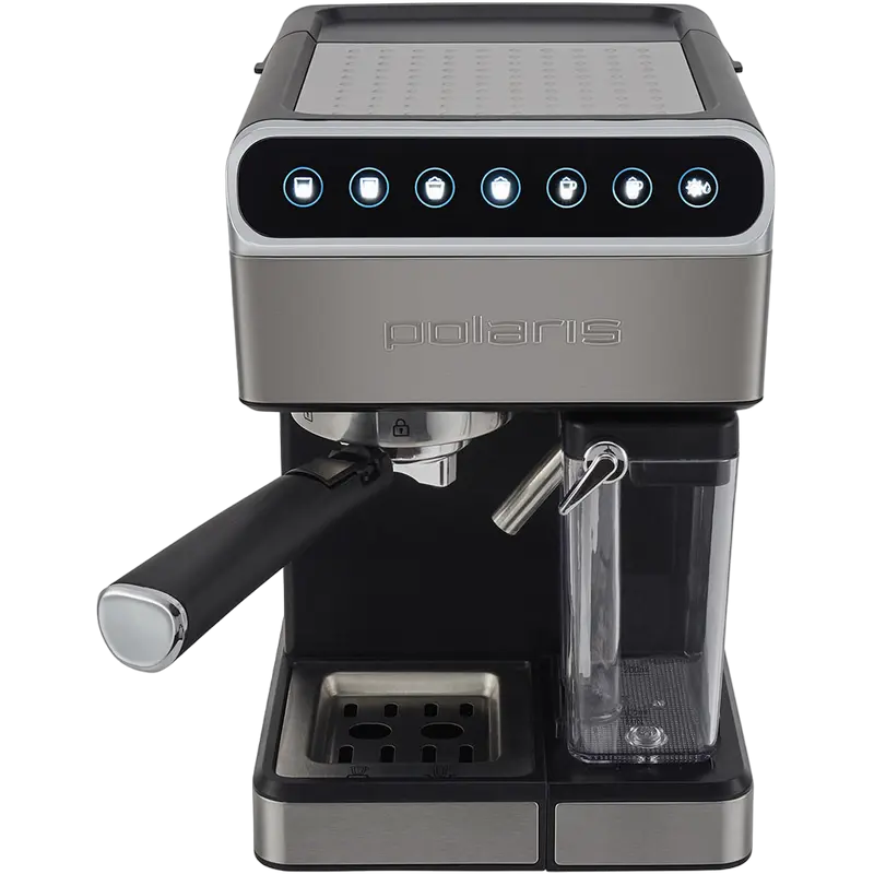 Кофеварка рожковая Polaris PCM 1535E Adore Cappuccino, 1400Вт, Серебристый Кофеварка рожковая Polaris PCM 1535E Adore Cappuccino, 1400Вт, Серебристый