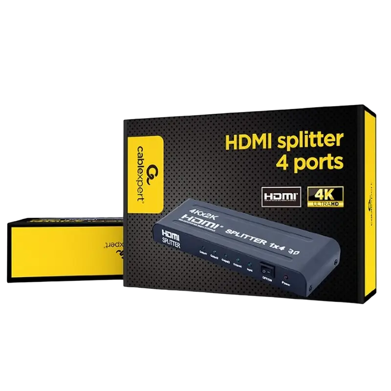 Splitter HDMI Cablexpert DSP-4PH4-02, HDMI (F) - 4x HDMI (F), Negru Splitter HDMI Cablexpert DSP-4PH4-02, HDMI (F) - 4x HDMI (F), Negru
