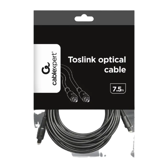 Cablu audio Cablexpert CC-OPT-7.5M, Toslink - Toslink, 7,5m, Negru Cablu audio Cablexpert CC-OPT-7.5M, Toslink - Toslink, 7,5m, Negru
