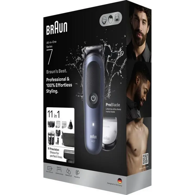 Trimmer pentru bărbați Braun AIO7540, Albastru Trimmer pentru bărbați Braun AIO7540, Albastru