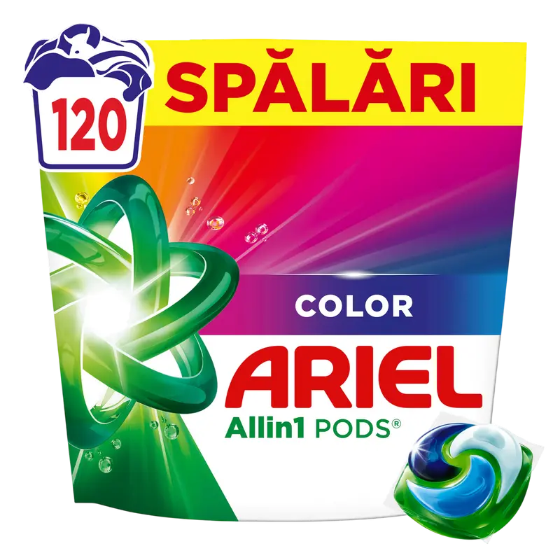 Detergent capsule pentru rufe Ariel Color 3 in 1 Pods, 120 spalari Detergent capsule pentru rufe Ariel Color 3 in 1 Pods, 120 spalari