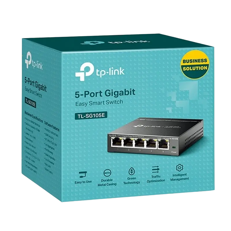 Switch de rețea TP-LINK TL-SG105E, 5x 10/100/1000 Mbps Switch de rețea TP-LINK TL-SG105E, 5x 10/100/1000 Mbps