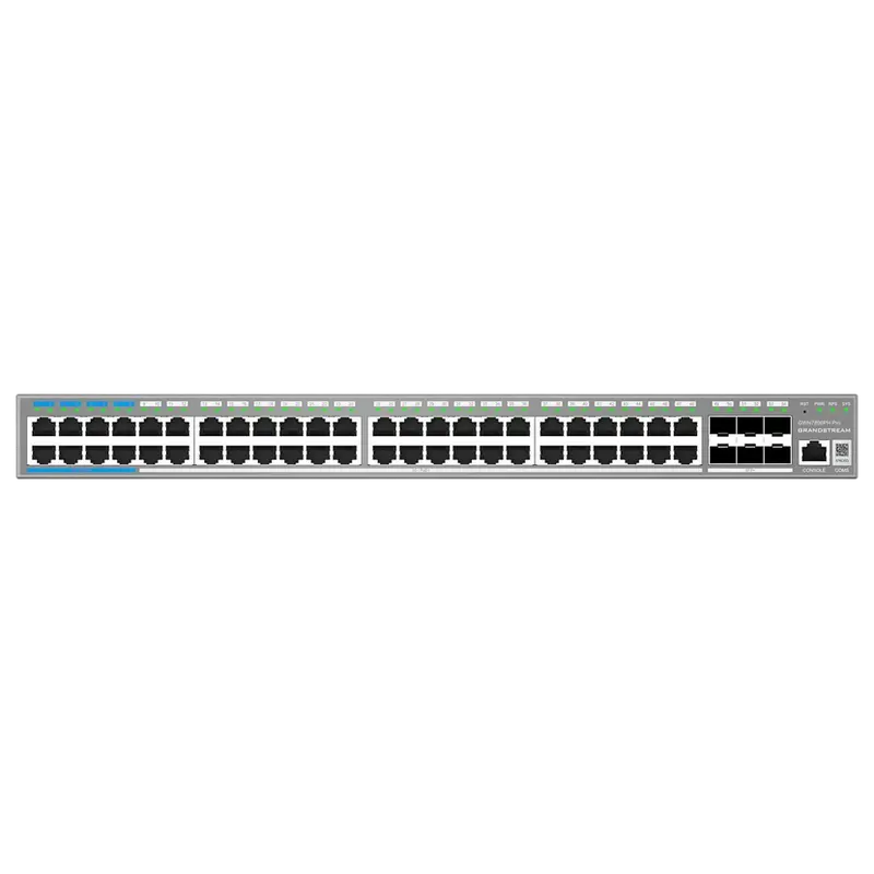 48-Port Gigabit L2++ Managed PoE+ Switch Grandstream "GWN7806PH Pro", 48xPoE+ ports, 6xSFP+, Stackab 48-Port Gigabit L2++ Managed PoE+ Switch Grandstream