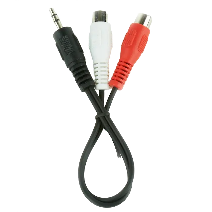 Audio Adaptor Cablexpert CCA-406, 3.5mm 3-pin (M) - 2x RCA (F), 0,2m, Negru Audio Adaptor Cablexpert CCA-406, 3.5mm 3-pin (M) - 2x RCA (F), 0,2m, Negru