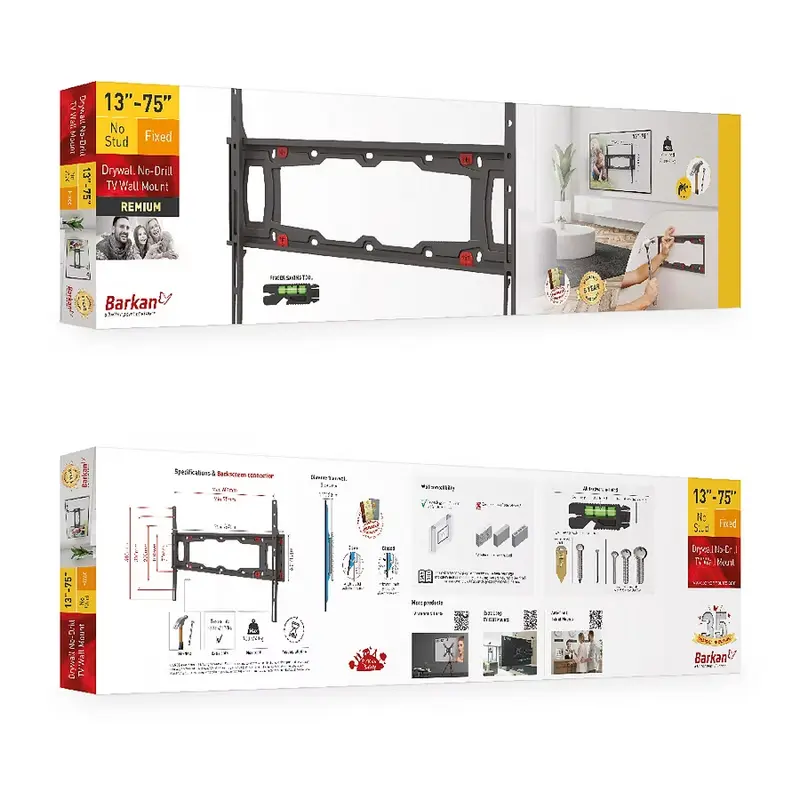 Wall Mount Barkan ''ND400.B'' Black 13"-75" Full Motion, max.43kg, VESA mm: up to 600x400mm Wall Mount Barkan ''ND400.B'' Black 13