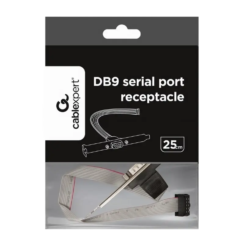 Receptacul pentru port serial DB9 pe suport Cablexpert CCDB9RECEPTACLE, Auriu Receptacul pentru port serial DB9 pe suport Cablexpert CCDB9RECEPTACLE, Auriu