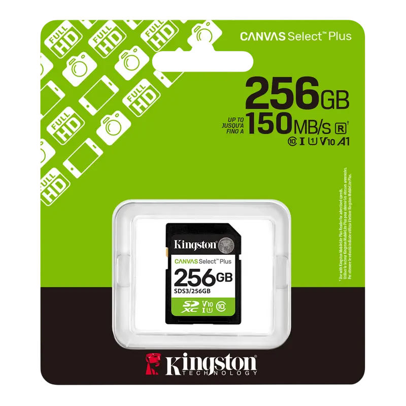 Card de Memorie Kingston Canvas Select Plus, 256GB (SDS3/256GB) Card de Memorie Kingston Canvas Select Plus, 256GB (SDS3/256GB)