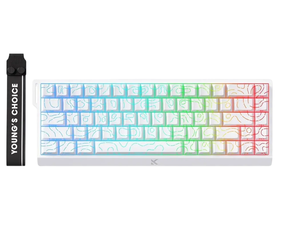 Клавиатура MCHOSE Ace 68 Ultra E-Sport, Проводное, White Topographic