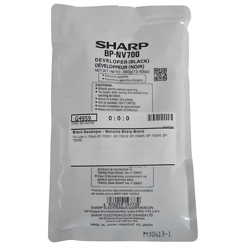 Девелопер Sharp BP-GV700, 0,39кг, Чёрный Девелопер Sharp BP-GV700, 0,39кг, Чёрный
