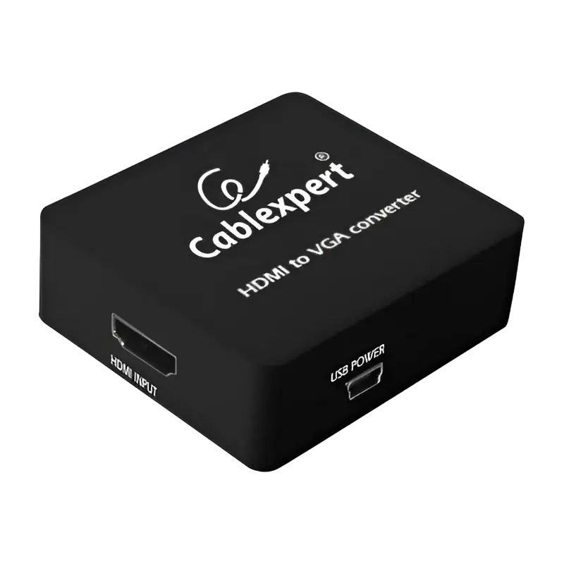 Видео/Audio конвертер Cablexpert DSC-HDMI-VGA-001, - VGA D-Sub + 3.5 mm Jack, Чёрный Видео/Audio конвертер Cablexpert DSC-HDMI-VGA-001, - VGA D-Sub + 3.5 mm Jack, Чёрный