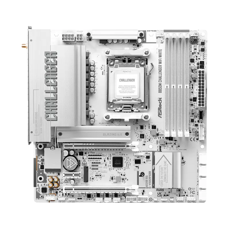 Placă de bază ASRock B850M CHALLENGER WIFI WHITE, AMD B850, Micro-ATX Placă de bază ASRock B850M CHALLENGER WIFI WHITE, AMD B850, Micro-ATX