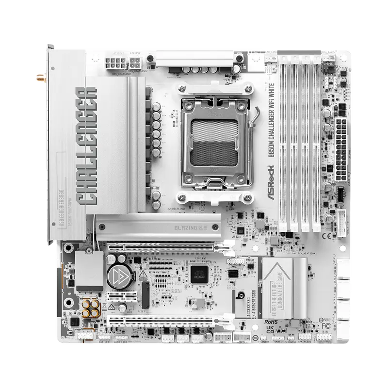 Placă de bază ASRock B850M CHALLENGER WIFI WHITE, AMD B850, Micro-ATX Placă de bază ASRock B850M CHALLENGER WIFI WHITE, AMD B850, Micro-ATX