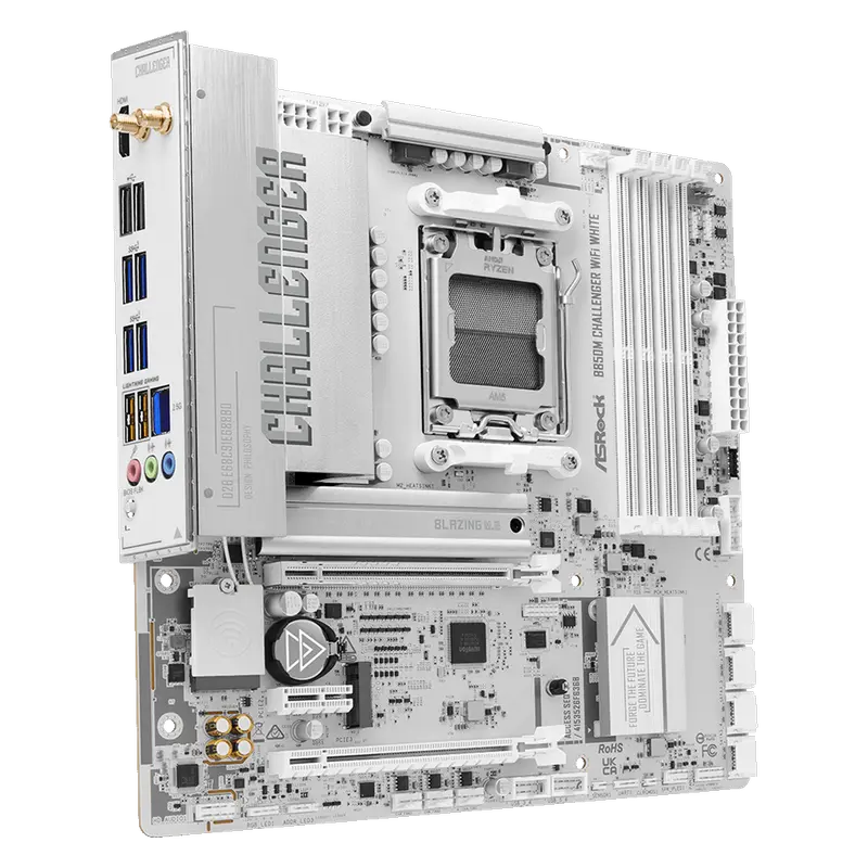 Placă de bază ASRock B850M CHALLENGER WIFI WHITE, AMD B850, Micro-ATX Placă de bază ASRock B850M CHALLENGER WIFI WHITE, AMD B850, Micro-ATX
