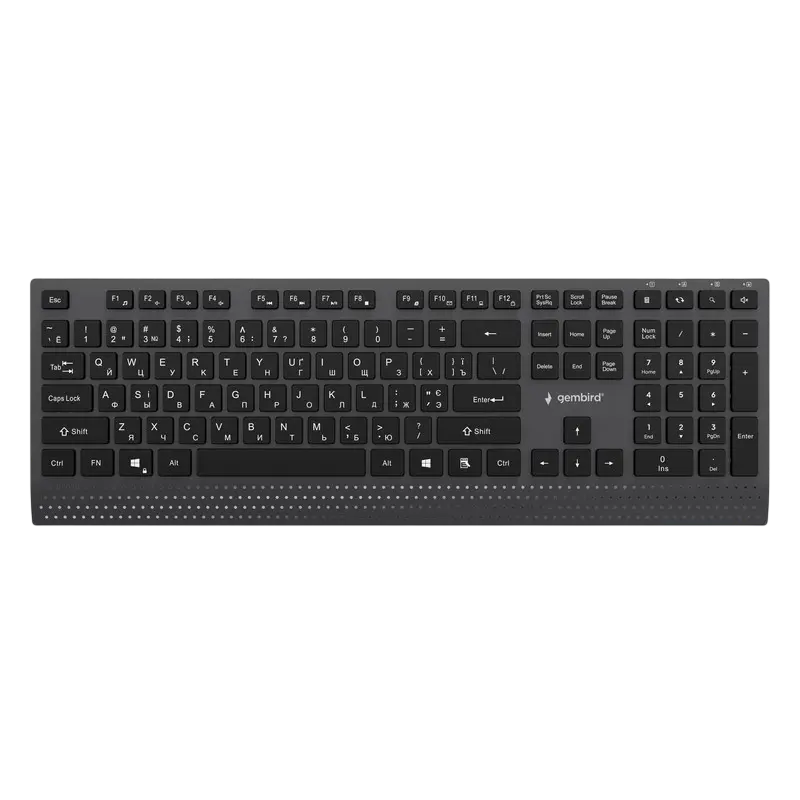 Keyboard Gembird KB-MCH-06-CYRL, Slimline, Chocolate type, 1.8m, USB-A + C, EN/RU, Black Keyboard Gembird KB-MCH-06-CYRL, Slimline, Chocolate type, 1.8m, USB-A + C, EN/RU, Black