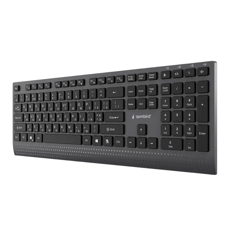 Keyboard Gembird KB-MCH-06-CYRL, Slimline, Chocolate type, 1.8m, USB-A + C, EN/RU, Black Keyboard Gembird KB-MCH-06-CYRL, Slimline, Chocolate type, 1.8m, USB-A + C, EN/RU, Black