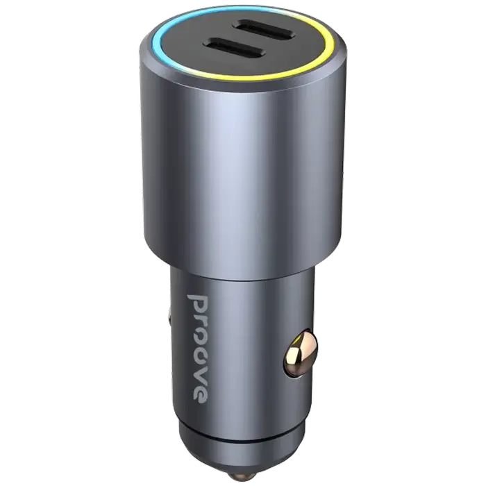 Car Charger Proove Double Energy 50W (Type-C + Type-C) Metal Gray