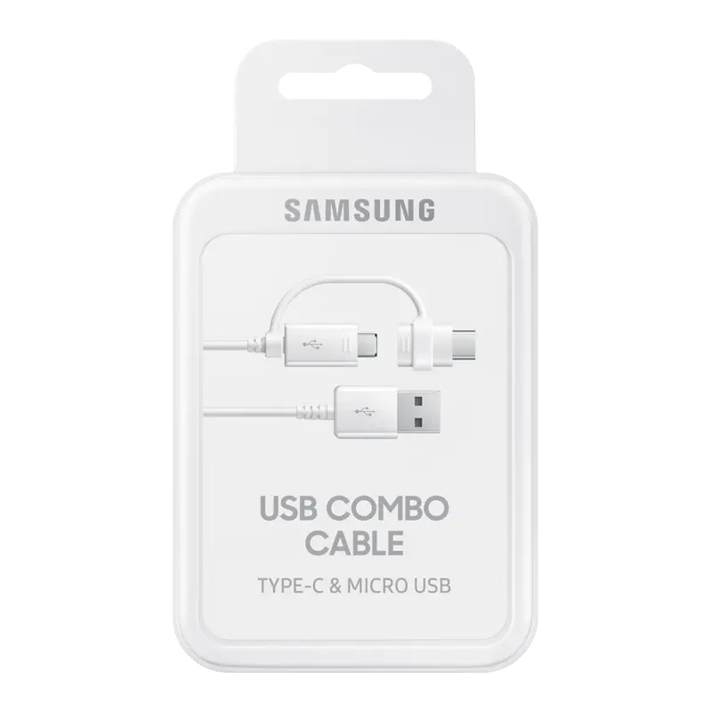 2in1 Cable Samsung, Type-C+Micro-USB, White EU