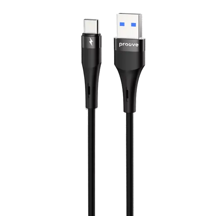 Cablu USB (Type-C), Proove Light Silicone Plus USB to Type-C 3A (1m), Black
