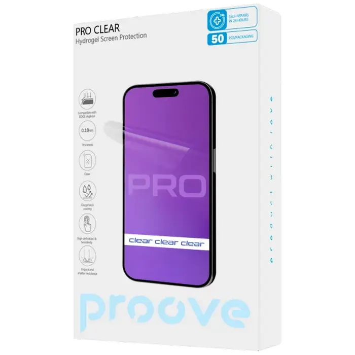 Protective hydrogel film Proove Hydrogel Screen Protection PRO Clear