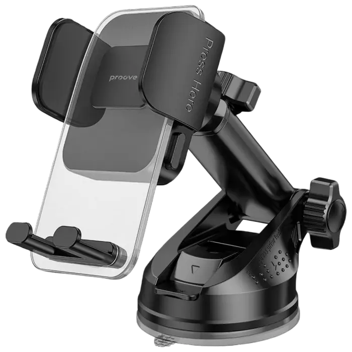 Car Holder Proove Crystal Clamp Plus Suction Type Car Mount Black