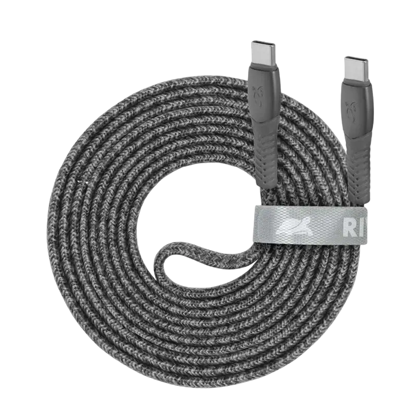 Cablu de încărcare și date Rivacase PS6105, USB Type-C/USB Type-C, 2,1m, Gri