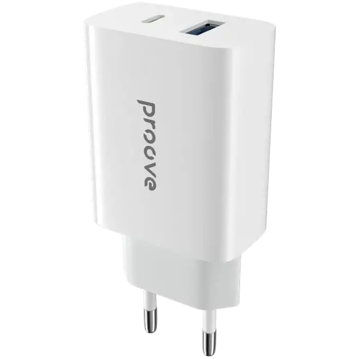 Incarcator Proove, Rapid 20W, USB+Type-C, (fara cablu),White
