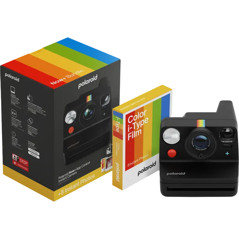 Cameră Foto Polaroid Now Gen 3 + Color Film Bundle, Negru