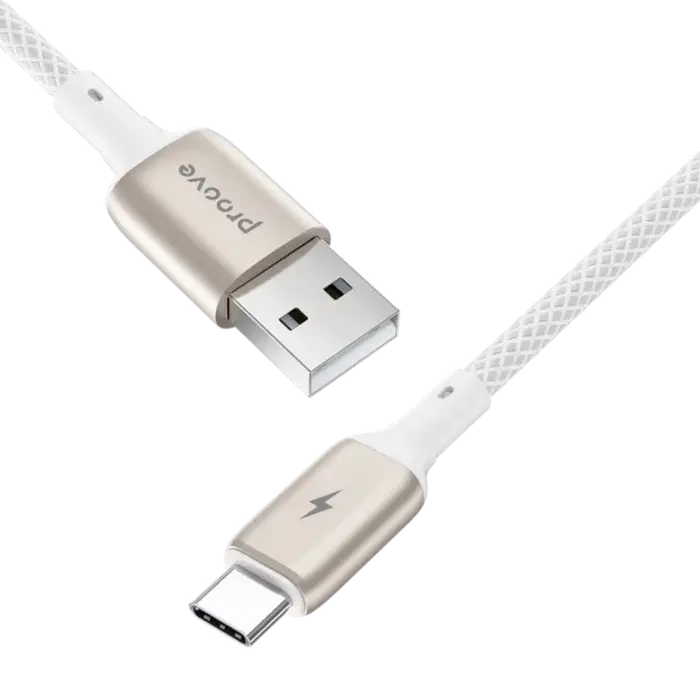Cablu USB (Type-C), Proove Dense Metal 3A (1m), White Cablu USB (Type-C), Proove Dense Metal 3A (1m), White