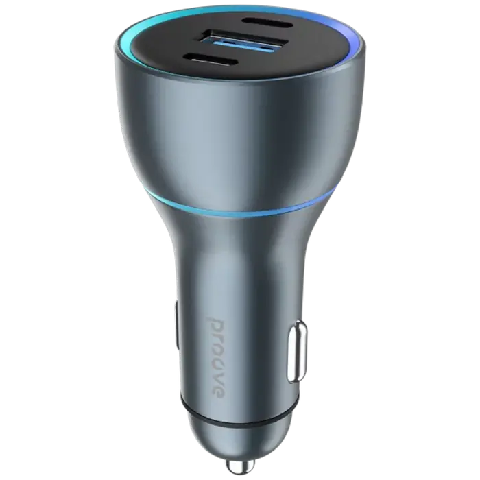 Car Charger Proove Super Charge 130W (2 Type-C + USB) Metal Gray