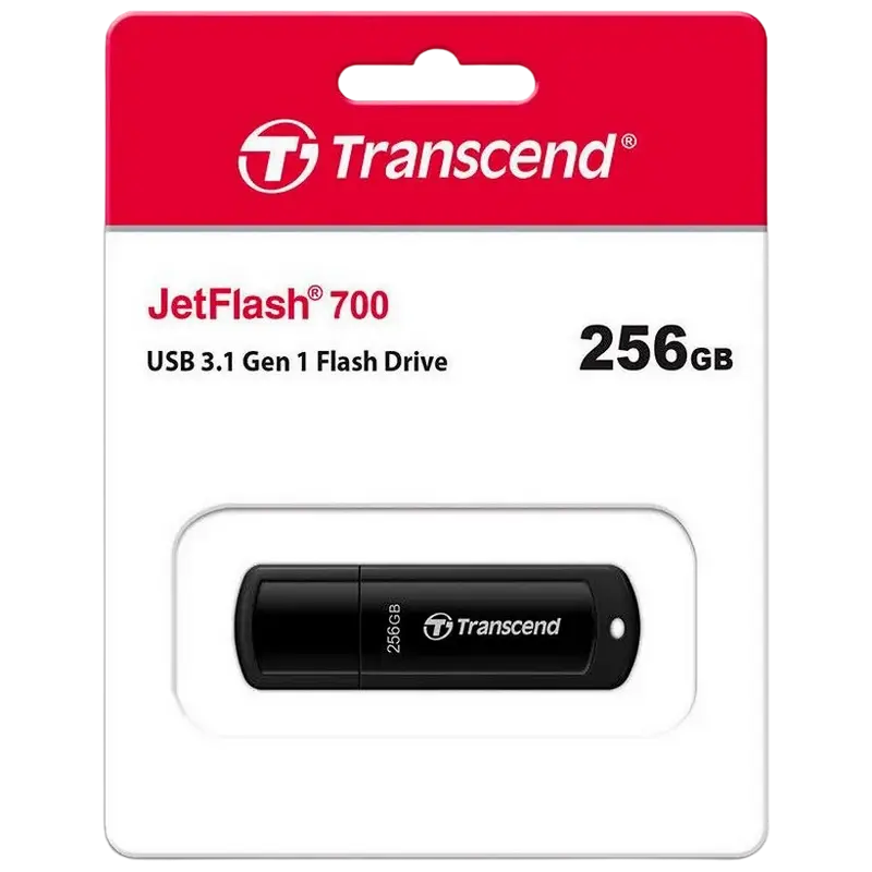 Memorie USB Transcend JetFlash 700 256 GBGB Negru - 90 MB/s | 40 MB/s Memorie USB Transcend JetFlash 700 256 GBGB Negru - 90 MB/s | 40 MB/s