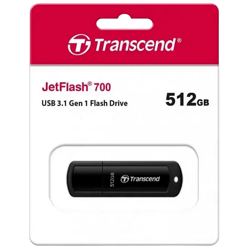 Memorie USB Transcend JetFlash 700 512 GBGB Negru - 90 MB/s | 40 MB/s Memorie USB Transcend JetFlash 700 512 GBGB Negru - 90 MB/s | 40 MB/s