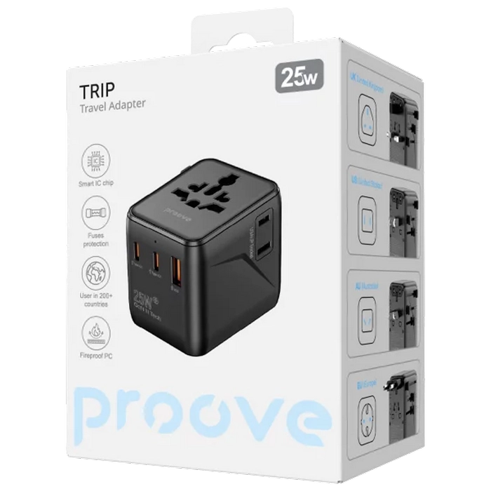 Încărcător Proove Trip Negru - 25 W | Rețea Încărcător Proove Trip Negru - 25 W | Rețea