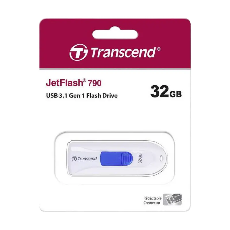 USB Flash накопитель Transcend JetFlash 790 32 ГБГБ Белый - 90 МБ/с | 25 МБ/с USB Flash накопитель Transcend JetFlash 790 32 ГБГБ Белый - 90 МБ/с | 25 МБ/с