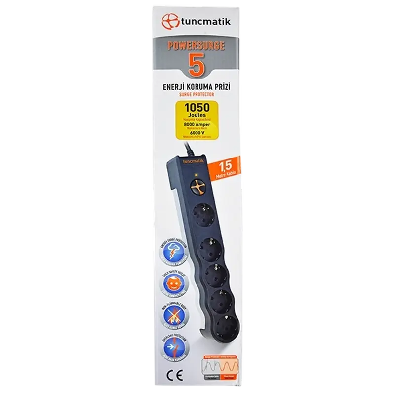 Prelungitor electric Tuncmatik TSK6136 Negru - 1.5 m | 5 Prelungitor electric Tuncmatik TSK6136 Negru - 1.5 m | 5