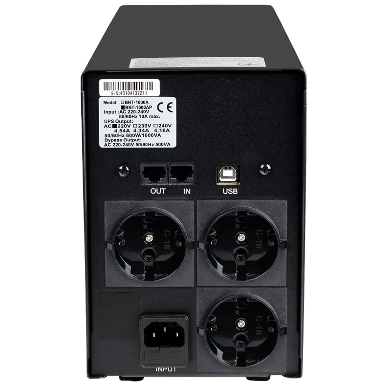 Источник бесперебойного питания PCM BNT-1200AP Черный - Башня | Линейно-интерактивный | 1200 ВА Источник бесперебойного питания PCM BNT-1200AP Черный - Башня | Линейно-интерактивный | 1200 ВА